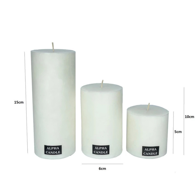 شمع استوانه ای سفید
