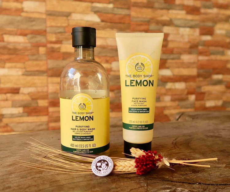 ژل شستشو و لوشن لیموی بادی شاپ The Body Shop مدل Lemon حجم 125 میل کوچک کننده منافذ