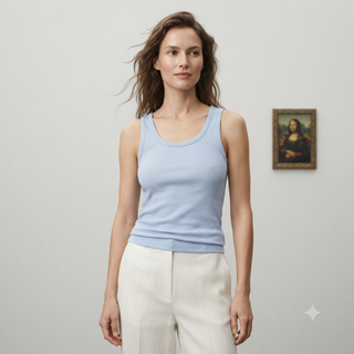 hm-womens-cotton-stretch-blue-tank-top